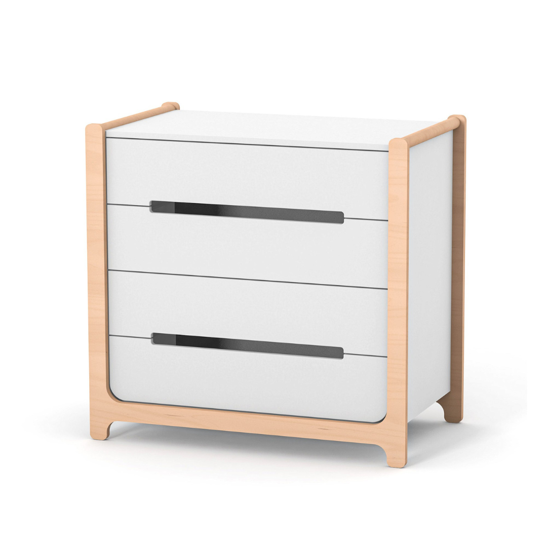 Dětská komoda Markito Gekko Kids, 90x53x86cm, Bílá / Přírodní Buk